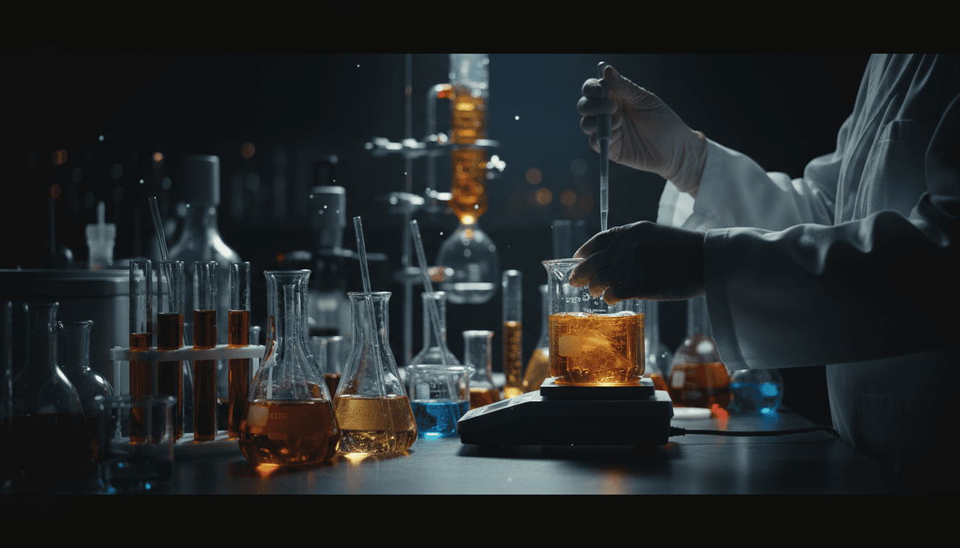Beverage formula testing with precision laboratory equipment and samples
